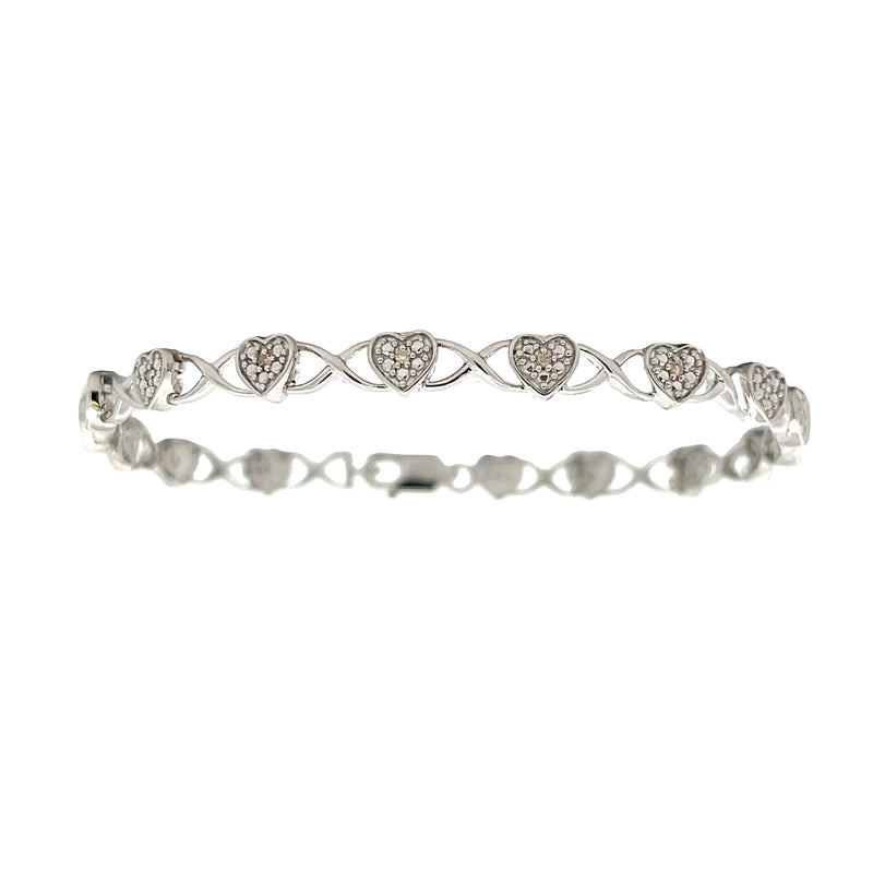 Genuine .10ct Diamond Tennis Bracelet Sterling Silver