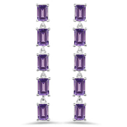 5.50 Carat Genuine Amethyst .925 Sterling Silver Earrings