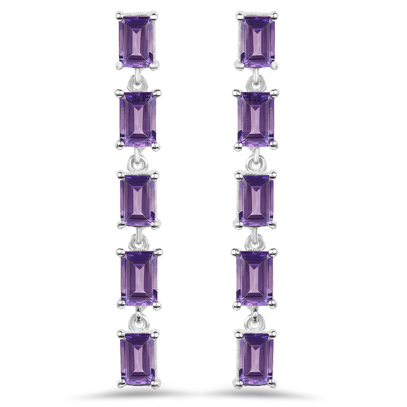 5.50 Carat Genuine Amethyst .925 Sterling Silver Earrings