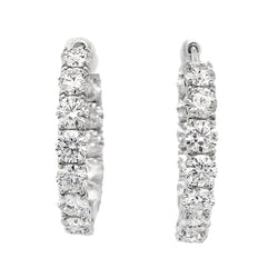 Genuine 8.41ct Moissanite Hoop Earrings Sterling Silver