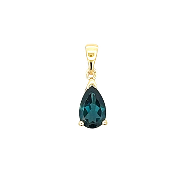 London Blue Topaz Fashion Pendants 10KT Yellow Gold