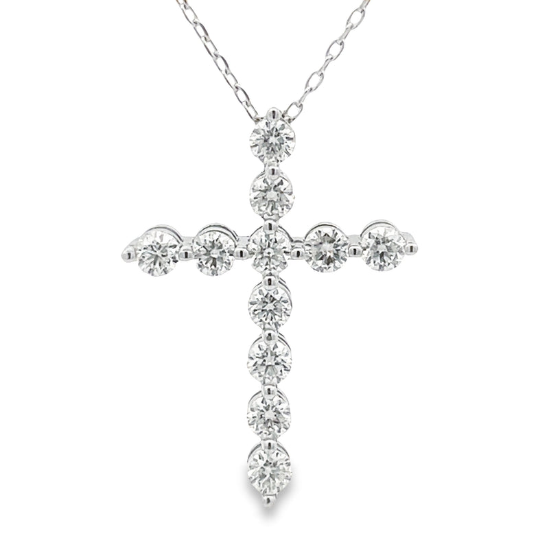 Moissanite Cross Religious Pendant Sterling Silver