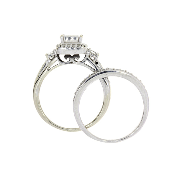 1.00ct Diamond Engagement Ring Set 10KT White Gold