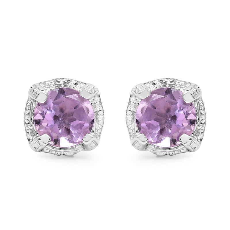 1.46 Carat Genuine Amethyst .925 Sterling Silver Earrings