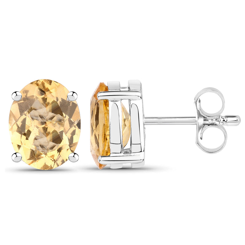 5.00 Carat Genuine Citrine .925 Sterling Silver Earrings