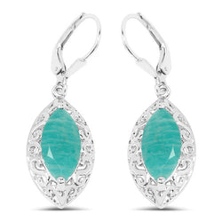 5.09 Carat Genuine Amazonite .925 Sterling Silver Earrings