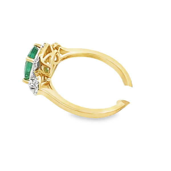 Natural 1.79ct Emerald Diamond Ring 14KT Yellow Gold