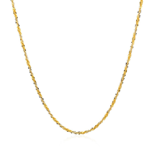 14k White and Yellow Gold Two Tone Sparkle Chain 1.5mm