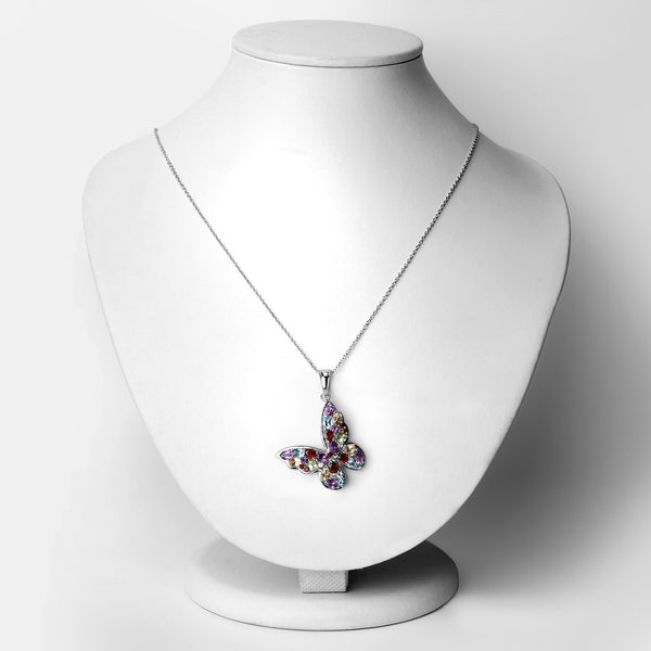 3.80 Carat Genuine Multi Stones .925 Sterling Silver Pendant