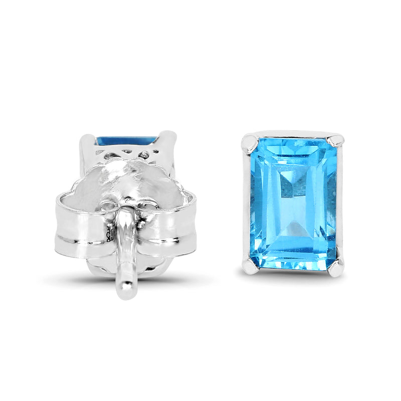 1.40 Carat Genuine Swiss Blue Topaz .925 Sterling Silver Earrings