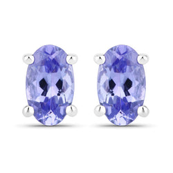 0.50 Carat Genuine Tanzanite .925 Sterling Silver Earrings