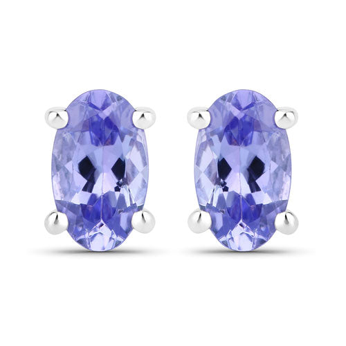0.50 Carat Genuine Tanzanite .925 Sterling Silver Earrings