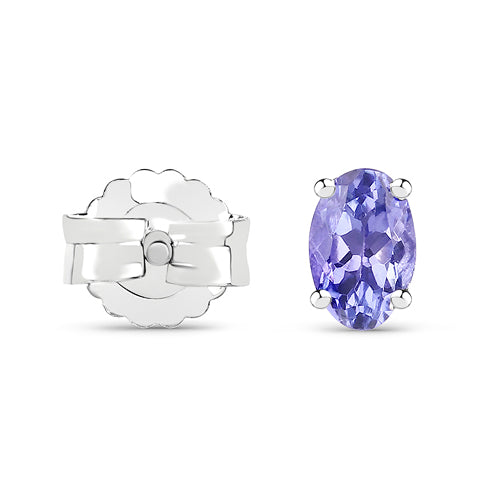 0.50 Carat Genuine Tanzanite .925 Sterling Silver Earrings