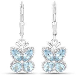 2.60 Carat Genuine Blue Topaz .925 Sterling Silver Earrings