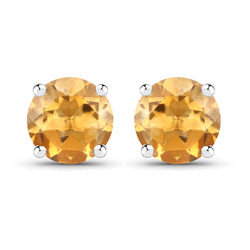 2.00 Carat Genuine Citrine .925 Sterling Silver Earrings