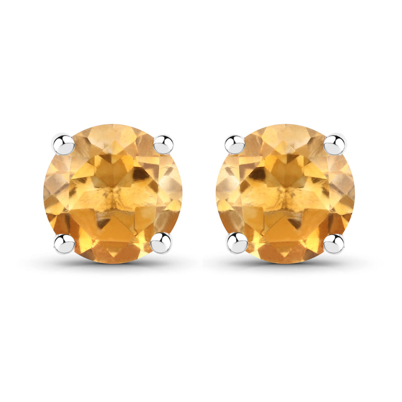 2.00 Carat Genuine Citrine .925 Sterling Silver Earrings