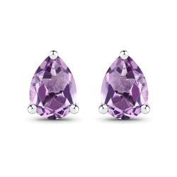 1.36 Carat Genuine Amethyst .925 Sterling Silver Earrings