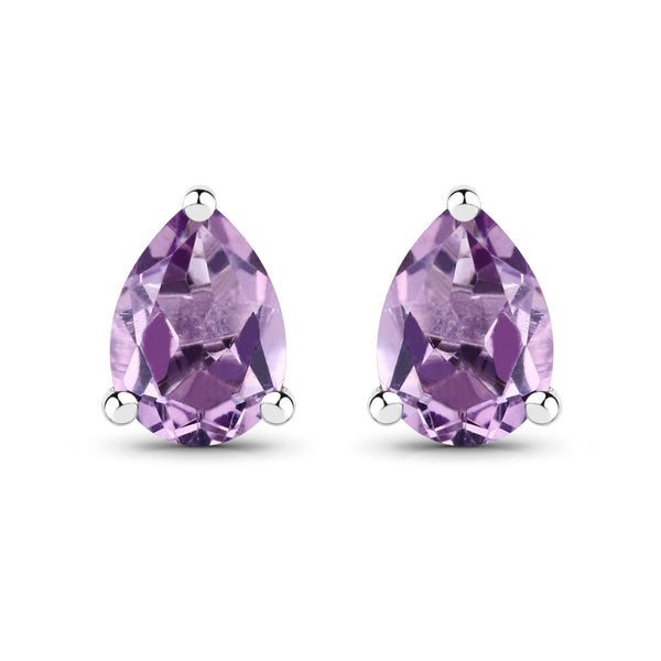 1.36 Carat Genuine Amethyst .925 Sterling Silver Earrings