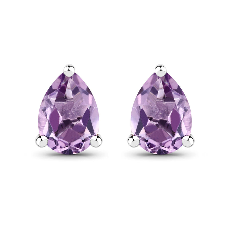 1.36 Carat Genuine Amethyst .925 Sterling Silver Earrings