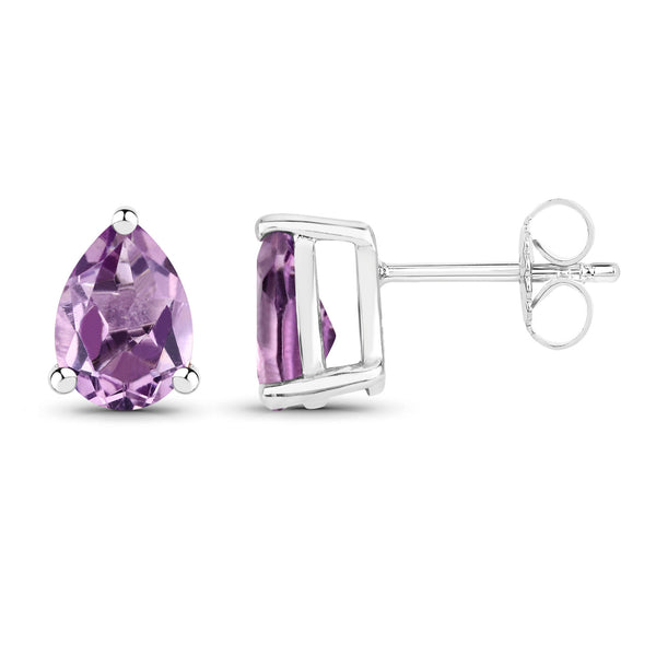 1.36 Carat Genuine Amethyst .925 Sterling Silver Earrings