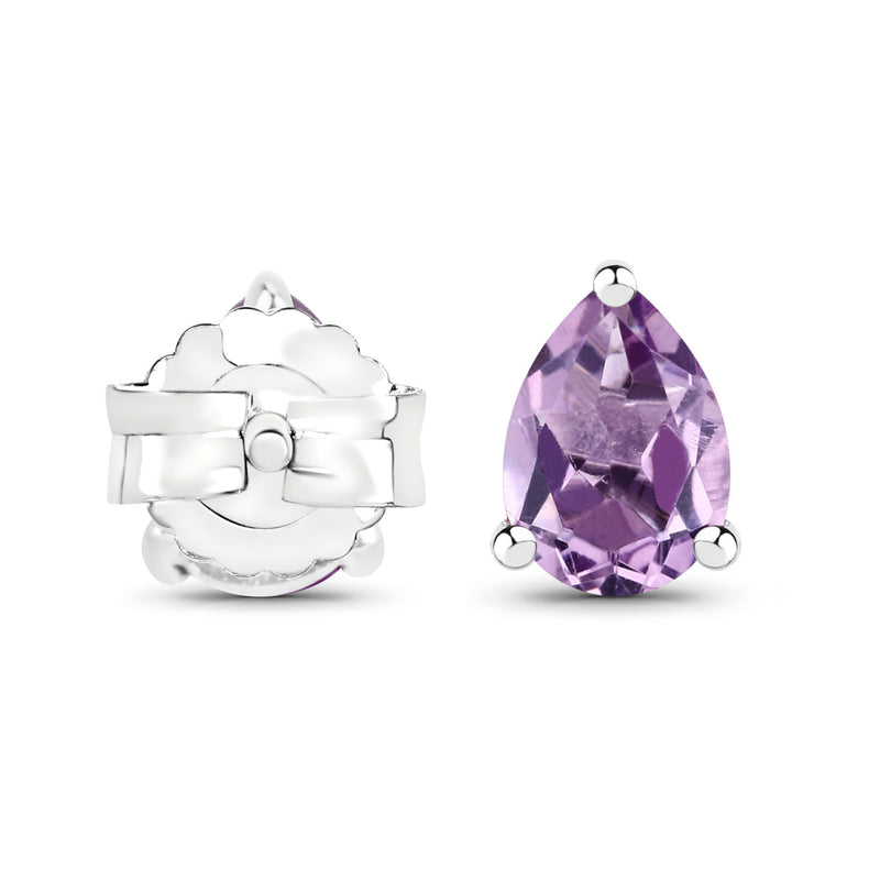 1.36 Carat Genuine Amethyst .925 Sterling Silver Earrings