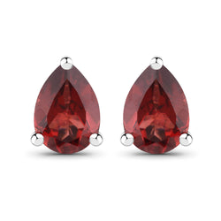 1.58 Carat Genuine Garnet .925 Sterling Silver Earrings