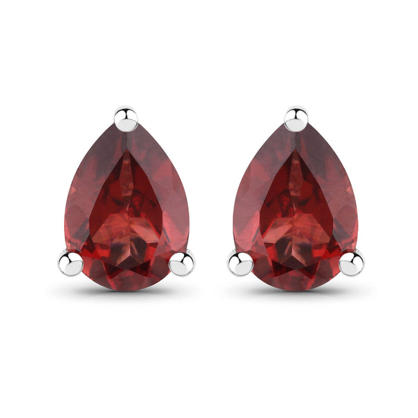 1.58 Carat Genuine Garnet .925 Sterling Silver Earrings