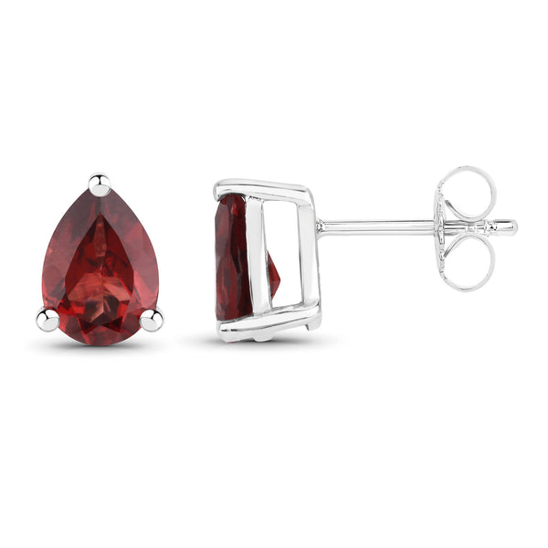 1.58 Carat Genuine Garnet .925 Sterling Silver Earrings