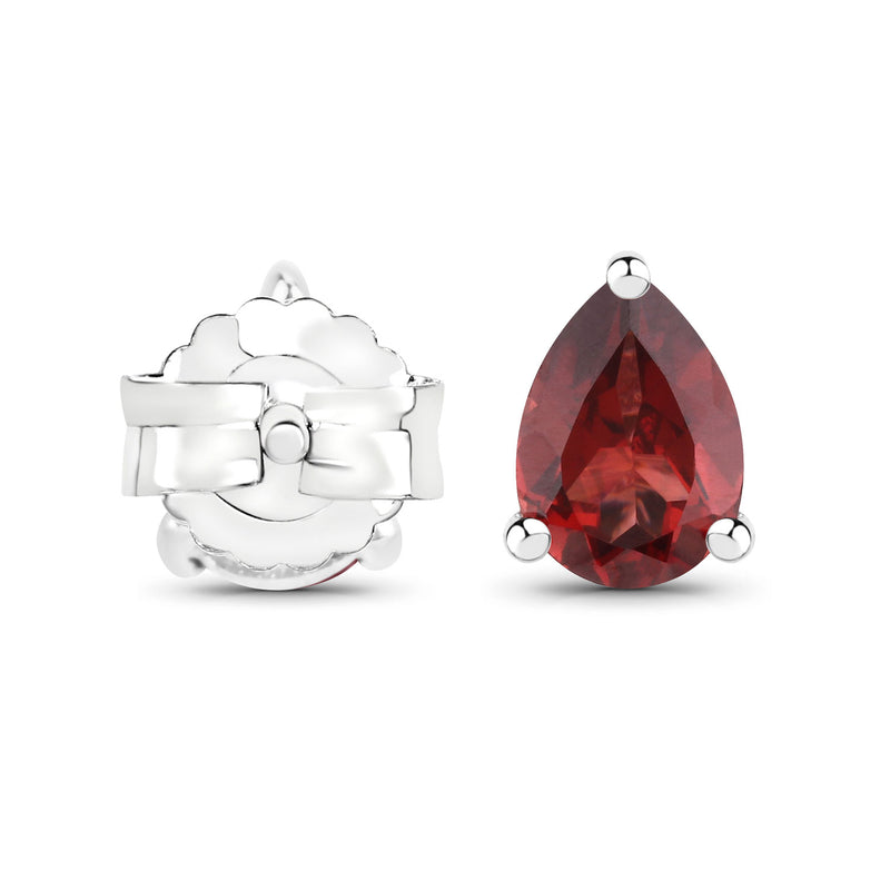 1.58 Carat Genuine Garnet .925 Sterling Silver Earrings