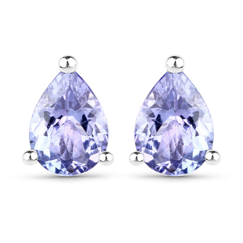 1.30 Carat Genuine Tanzanite .925 Sterling Silver Earrings