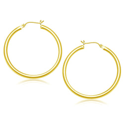 10k Yellow Gold Polished Hoop Earrings (40 mm)