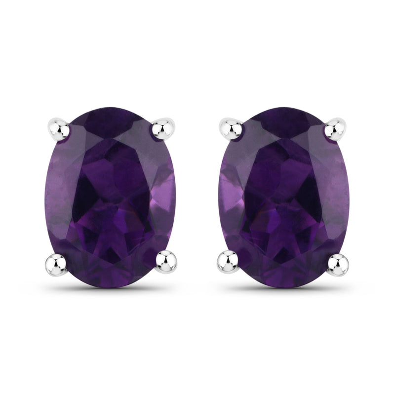1.60 Carat Genuine Amethyst .925 Sterling Silver Earrings