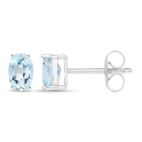 1.90 Carat Genuine Blue Topaz .925 Sterling Silver Earrings