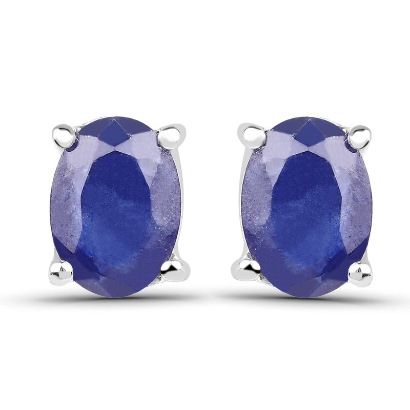 5.30 Carat Emerald, Glass Filled Ruby and Glass Filled Sapphire .925 Sterling Silver Earrings