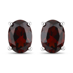 1.70 Carat Genuine Garnet .925 Sterling Silver Earrings