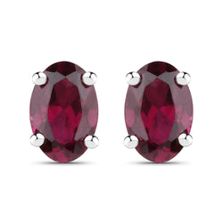 1.02 Carat Genuine Garnet .925 Sterling Silver Earrings