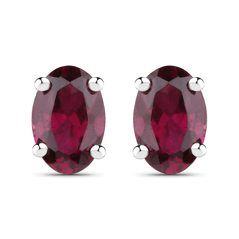 1.02 Carat Genuine Garnet .925 Sterling Silver Earrings