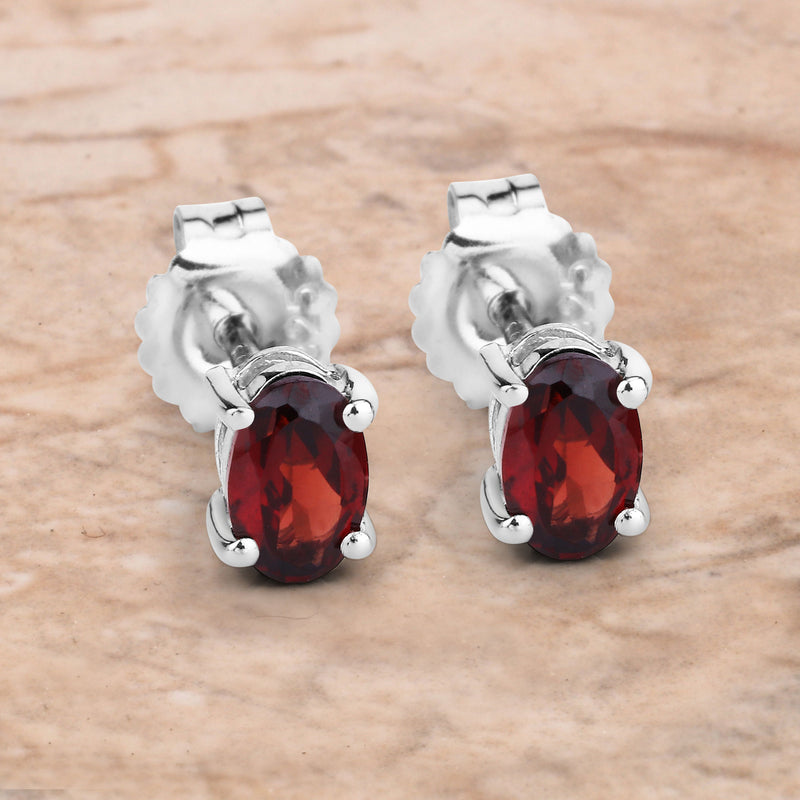 1.02 Carat Genuine Garnet .925 Sterling Silver Earrings