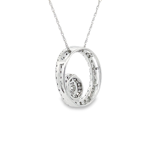 .50ct Diamond Circle of Love Pendant 14KT White Gold