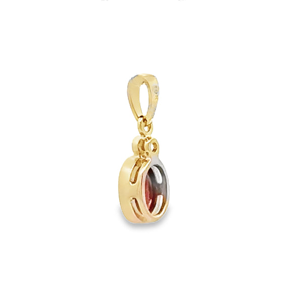 .55ct Garnet Diamond Fashion Pendants 10KT Yellow Gold