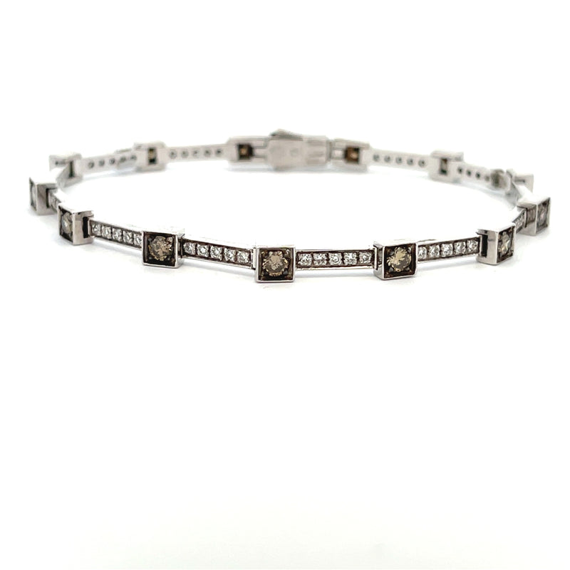 Natural 2.03ct Diamond Tennis Bracelet 18KT White Gold