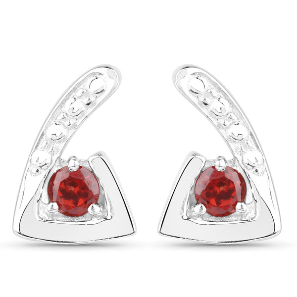0.44 Carat Genuine Garnet .925 Sterling Silver Earrings