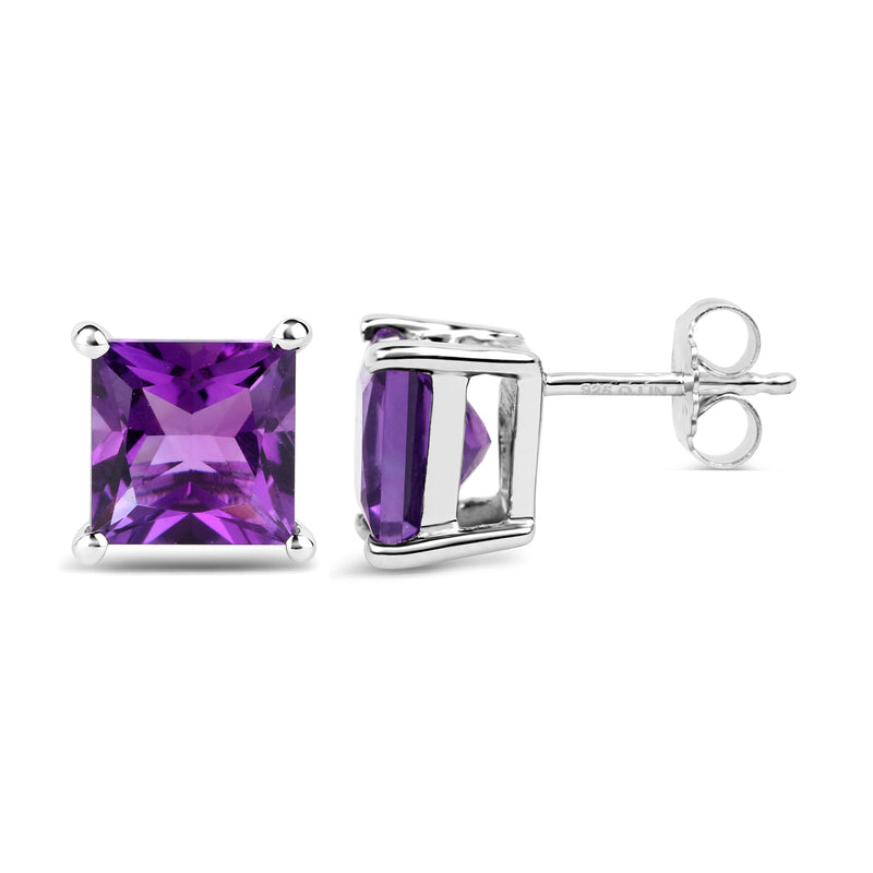 5.00 Carat Genuine Amethyst .925 Sterling Silver Earrings