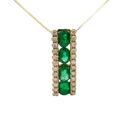 .81ct Emerald Diamond Fashion Pendants 14KT Yellow Gold