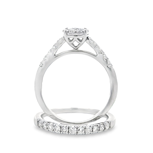 1.00ct Diamond Engagement Ring Set 10KT White Gold