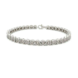 Genuine .25ct Diamond Tennis Bracelet Sterling Silver