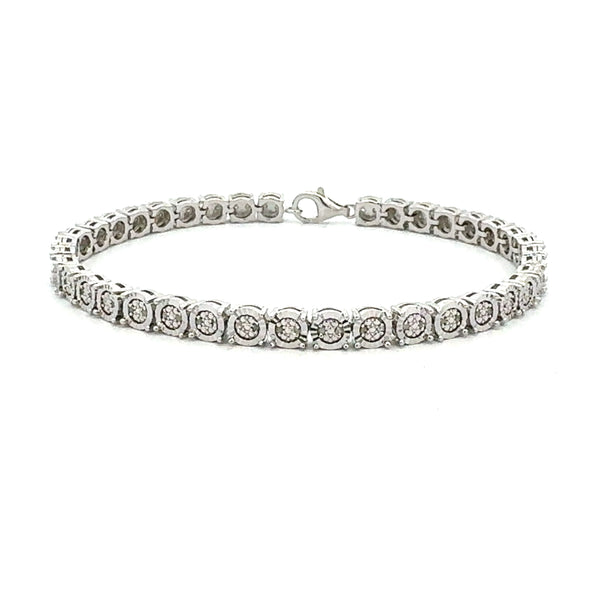 Genuine .25ct Diamond Tennis Bracelet Sterling Silver