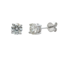 Genuine .88ct Moissanite Stud Earrings 10KT White Gold