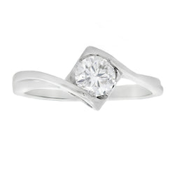 Natural .43ct Moissanite  Sterling Silver