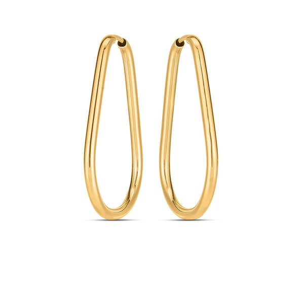 14k Yellow Gold Endless Pear Hoop Earrings